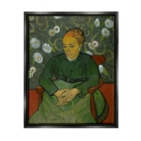 La Berceuse Portre Madame Roulin Van Gogh Botanik ve Çiçek Boyama Jet Siyah Çerçeveli Sanat Baskı Duvar Sanatı