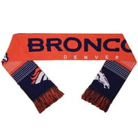 NFL Lisanslı Denver Broncos Tersinir Şeritli Logo Eşarp