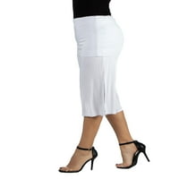 Rahat Giyim Kadın Kırpılmış Elastik Düz Pantolon