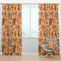 Designart 'Hint Çiçekli Batik Retro II' Yüzyıl Ortası Modern Karartma Perdesi Paneli