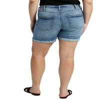 Gümüş Jeans A.Ş. Kadın Artı Boyutu Emin Şey Yüksek Rise Uzun Kısa Bel boyutları 12-24