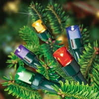 Tatil Zamanı 50 Adet Pille Çalışan 8 Fonksiyonlu Çok Renkli LED Mikro Noel ışıkları, Yeşil Telli, 14. ayak