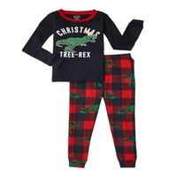 Çocukların Yeri Bebek ve Yürümeye Başlayan Çocuklar Karanlıkta Parlıyor Ağaç-Rex Pijama Takımı