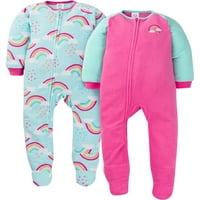 Gerber Bebek ve Yürümeye Başlayan Kızlar Microfleece Battaniye Uyuyan Pijama