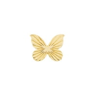 14 K Sarı Altın Yivli Kelebek Saplama Küpe-Kadınlar