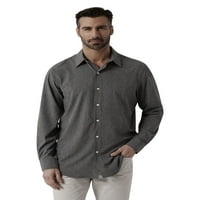 Ahbap erkek ve Büyük erkek Kırışıklık Dayanıklı Streç Uzun Kollu Düğme Aşağı Gömlek