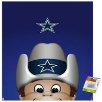 Dallas Cowboys-Pushpins ile S. Preston Maskot Kabadayı Duvar Posteri, 22.375 34