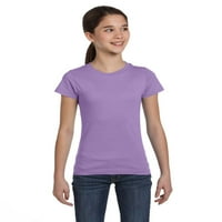 Marky G Giyim Kızların Kısa Kollu Ekip Boyun Düz Renk Tişörtleri% 100 Pamuk, XS, Lavanta Aqua Heather