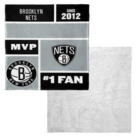 Brooklyn Nets NBA Colorblock Kişiselleştirilmiş İpek Dokunmatik Sherpa Atmak Battaniye