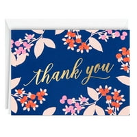Hallmark Boş Teşekkür Notları, Lacivert Çiçek, ct