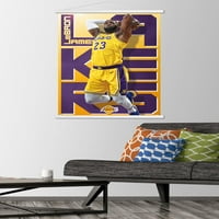 Los Angeles Lakers - Ahşap Manyetik Çerçeveli Lebron James Duvar Posteri, 22.375 34