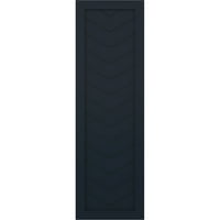Ekena Millwork 15 W 79 H Gerçek Fit PVC Tek Panel Chevron Modern Stil Sabit Montajlı Panjurlar, Yıldızsız Gece Mavisi