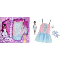 Funville Sparkle Girlz Doll with Giydirme/giysi oyunları, Afrikalı Amerikalı, Balerin