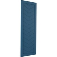 Ekena Millwork 12 W 59 H Gerçek Fit PVC Tek Panel Chevron Modern Stil Sabit Montajlı Panjurlar, Sojourn Blue