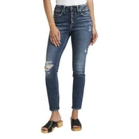 Gümüş Jeans A.Ş. Kadın Avery Yüksek Rise Skinny Jeans, Bel Boyutları 24-36