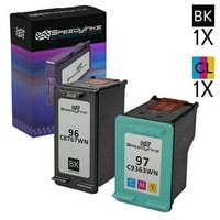 Speedy Inks-2PK Yeniden Üretilmiş HP yedek malzemesi C8767WN ve HP C9363WN Mürekkep Kartuşu Seti: Siyah ve Renkli