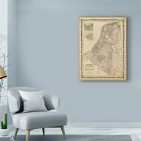 Marka Güzel Sanatlar 'Johnsons Hollanda ve Belçika Haritası' Johnson'ın Tuval Sanatı