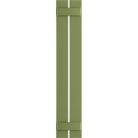 Ekena Millwork 1 4 W 76 H Gerçek Uyum PVC iki tahta Aralıklı Tahta-n-Çıta Panjurlar, Yosun Yeşili