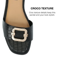 Journee Koleksiyonu Bayan Joarie Tru Konfor Köpük Üzerinde Kayma Croco kaydırmalı sandalet