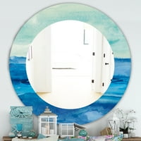 Designart 'Denize Açılan' Geleneksel Ayna - Oval veya Yuvarlak Duvar Aynası - 24x24
