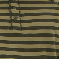 Ücretsiz Montaj erkek Günlük uzun Kollu Çizgili Henley Gömlek