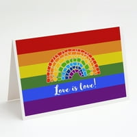 Caroline'ın Hazineleri CK8018GCA7P Gay Pride Aşk Aşk Mozaik Gökkuşağı Tebrik Kartları ve Zarflar 8, 5
