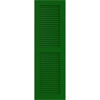 Ekena Millwork 15 W 39 H Gerçek Fit PVC İki eşit Panjur Kepenkleri, Viridian Yeşili