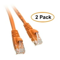 14ft RJ Snagless Kalıplı Önyükleme Turuncu Cat5e Ethernet Lan Kablosu, 2pk