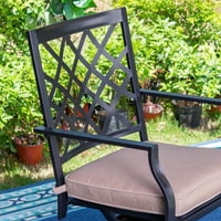 Stüdyo Seti Açık Yemek Sandalyeleri Veranda ° Bahçe Yard için Döner Yastıklı Sandalyeler, Bej Yastık B Tipi
