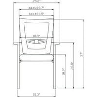 Lorell Mesh Geri Misafir Resepsiyonu Bekleme Odası Sandalyesi