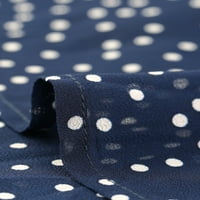 Benzersiz Pazarlık kadın Artı Boyutu Şifon Polka Dots Kravat Bel Uzun Kollu Elbise