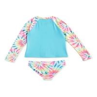 Wonder Nation Kızlar Uzun Kollu Rashguard Seti, 4- & Girls Plus