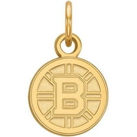 LogoArt 10K Sarı Altın NHL LogoArt Boston Bruins Ekstra Küçük Kolye