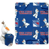 Resmi NHL ve Disney CoNew York Rangers Olaf Hugger Karakter Şekilli Yastık ve 40 50 Polar Atma Seti