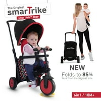 smarTrike smarTfold Katlanır Üç Tekerlekli Bisiklet, 10M + - Kırmızı Desen