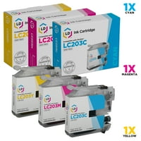 LC 3PK HY Kartuşları için uyumlu Değiştirmeler: LC203C Mavi, LC Macenta ve LC203Y Sarı MFC J4320DW, J4420DW, J4620DW,