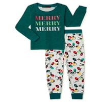 Derek kalp Merry Christmas ışıkları tatil eşleşen aile noel pijama toddler Unise pijama seti, 2 Parça, boyutları