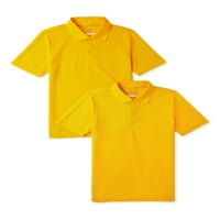 Wonder Nation Erkek Okul Üniforması Performans Polo Gömlek, 2'li Paket, 4-18 Beden