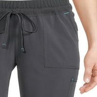 Scrubstar kadın Petite Antimikrobiyal Premium Performans İpli Yoga Bodur Pantolon