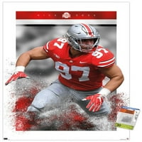 Trends International Collegiate - Ohio Eyalet Üniversitesi - Nick Bosa Duvar Posteri 16.5 24.25 .75 Gümüş Çerçeveli