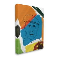 Stupell Endüstrileri Modern Picasso Portre Canlı Soyut Şekiller Tuval Duvar Sanatı, 48, Tasarım Nancy Ferrara