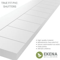 Ekena Millwork 12 W 53 H Gerçek Uyum PVC Yatay Çıta Çerçeveli Modern Stil Sabit Montajlı Panjurlar, Kuru Üzüm Kahverengi