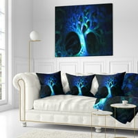 Designart Büyülü Mavi Psychedelic Ağaç - Soyut Kırlent - 18x18