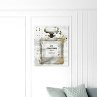 Wynwood Stüdyo Moda ve Glam Duvar Sanatı Tuval Baskılar 'Couture Gece Parfum' Parfümler-Altın, Beyaz