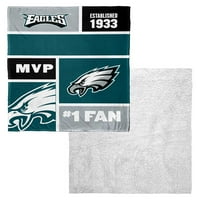 Philadelphia Eagles NFL Colorblock Kişiselleştirilmiş ipek dokunuş Sherpa 50 60 Battaniye Atmak