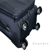 Zonebıt Bagaj Bavul Seti STIG16-001-Navy Hafif Yumuşak Kabuk Haddeleme dönücü Tekerlekler Su Geçirmez Bavul Kadınlar