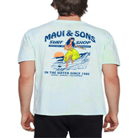 Maui ve Oğulları Erkek Hula Sörf grafikli tişört, Boyutları S-2XL