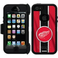 Detroit Red Wings Jersey Şerit Tasarım üzerinde OtterBo Defender Serisi Kılıf Apple iPhone 5 5 s