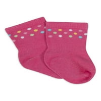Gerber Bebek ve Yürümeye Başlayan Kızlar Kıpır Kıpır Geçirmez Jarse Mürettebat Çorapları, 8'liPaket