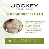 Jockey® Essentials Kadın Dikişsiz® Eko Dalma Sütyen, Kablosuz Ayarlanabilir Sütyen, Küçük Bedenler-3XL, 5686